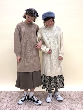 「ペアルック」｜ふたわたりさん（レディース・150cm）の冬コーディネート