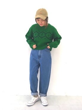 「クリスマス」｜「アイテム（キャップ）」を使った、ふたわたりさん（レディース・150cm）の冬コーディネート