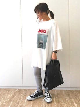 「アイテム（レギンス/スパッツ）」を使った、ふたわたりさん（レディース・150cm・20代）の春コーディネート