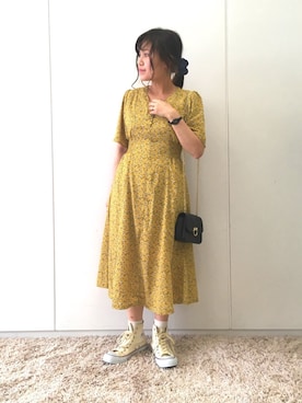 「earth music&ecology（アースミュージックアンドエコロジー）のアイテム（ショルダーバッグ）」を使った、ふたわたりさん（レディース・150cm）の春コーディネート