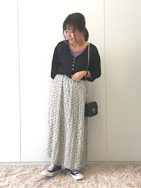 「earth music&ecology（アースミュージックアンドエコロジー）のアイテム（ショルダーバッグ）」を使った、ふたわたりさん（レディース・150cm）の春コーディネート