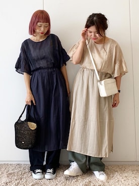 「ペアルック」｜ふたわたりさん（レディース・150cm）の夏コーディネート