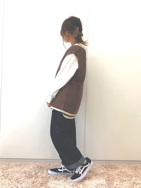 「FILA（フィラ）のアイテム（スウェット）」を使った、ふたわたりさん（レディース・150cm）の秋コーディネート