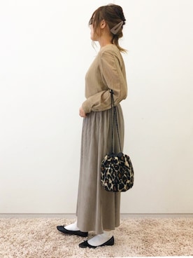 「アイテム（バレエシューズ）」を使った、ふたわたりさん（レディース・150cm・20代）の秋コーディネート