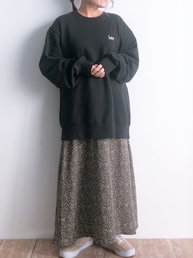 「Lee（リー）のアイテム（スウェット）」を使った、ふたわたりさん（レディース・150cm）の春コーディネート