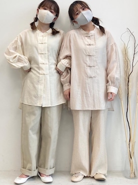 「SLURR（スラ―）のアイテム」を使った、ふたわたりさん（レディース・150cm）の春コーディネート