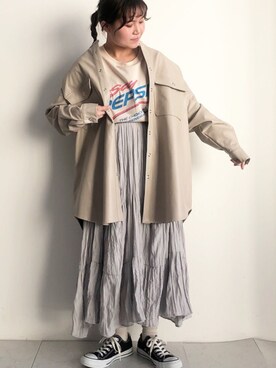 「SLURR（スラ―）のアイテム（ジャケット/アウター）」を使った、ふたわたりさん（レディース・150cm）の春コーディネート
