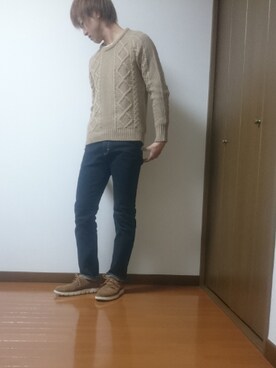 「HERE'S（HERE'S）のアイテム（トップス）」を使った、YUTAKAさん（メンズ・177cm）の冬コーディネート