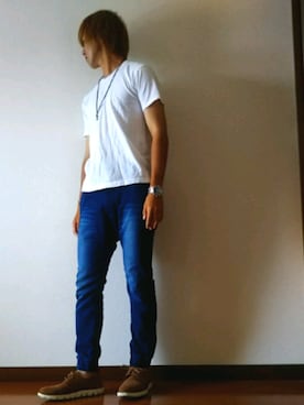 Lee デニムペインタージョガーパンツを使ったメンズ人気ファッションコーディネート Wear