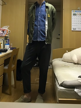「marka（マーカ）のアイテム（ブルゾン）」を使った、ujiさん（メンズ・178cm）の冬コーディネート