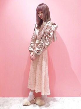 「リルリリー」｜「アイテム（MA-1）」を使った、𝒮𝒶𝓎𝒶𝓀𝒶さん（レディース・154cm）の秋コーディネート