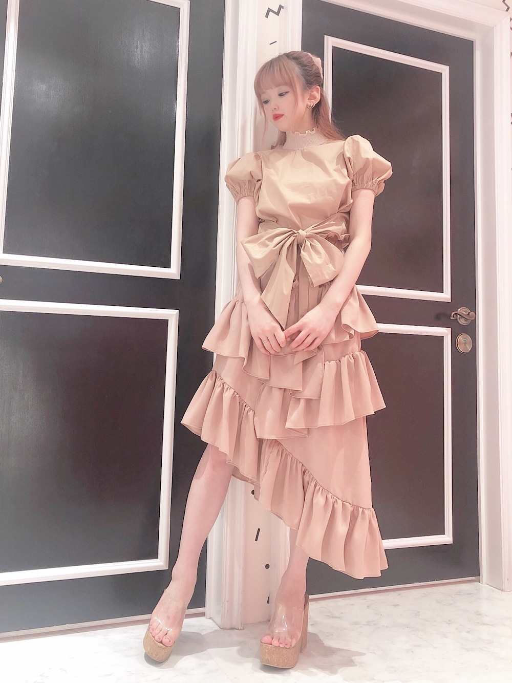 リルリリー サテンフリルスカート 上下セット☆リルリリー サテン