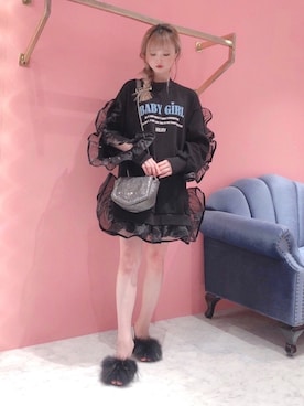 「オーガンジー」｜「アイテム（スウェット）」を使った、𝒮𝒶𝓎𝒶𝓀𝒶さん（レディース・154cm）の秋コーディネート