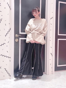 「ぺプラムトップス」｜「アイテム（スウェット）」を使った、𝒮𝒶𝓎𝒶𝓀𝒶さん（レディース・154cm）の秋コーディネート