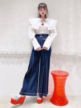 「フレアデニム」｜𝒮𝒶𝓎𝒶𝓀𝒶さん（レディース・154cm）の春コーディネート