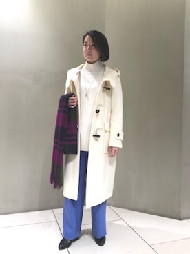 「Joshua Ellis（ジョシュアエリス）の一部別注＜Joshua Ellis（ジョシュア エリス）＞BLACKWATCH ストール†◆（ストール/ショール）」を使った、MIOさん（レディース・156cm）の冬コーディネート