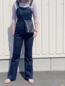 「Heather（ヘザー）のアイテム（サロペット/オーバーオール）」を使った、yuka LOWRYS FARM吉祥寺さん（レディース・153cm）の春コーディネート
