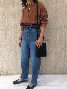 「リメイクデニム」｜「アイテム（ショルダーバッグ）」を使った、kittanさん（レディース・158cm）の春コーディネート