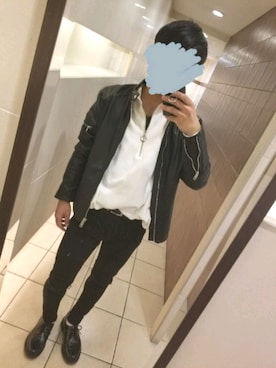 「TOMMY HILFIGER」｜「アイテム（ライダースジャケット）」を使った、takumiさん（メンズ・167cm）の秋コーディネート