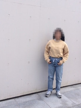 「Eddie Bauer（エディーバウアー）のアイテム（スウェット）」を使った、sacoさん（レディース・153cm）の冬コーディネート