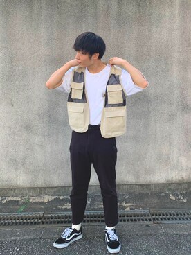 「Carhartt（カーハート）のcarhartt(カーハート) ビッグシルエット ポケット半袖 ロゴ Tシャツ Workwear Pocket 1/2 Sleeve T-Shirts（Tシャツ/カットソー、ホワイト系）」を使った、かさしょうさん（メンズ・172cm）の秋コーディネート