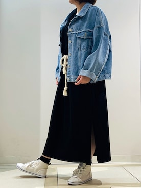 「Libra Cue（リブラ キュー）のアイテム（デニムジャケット）」を使った、aki_i.13さん（レディース・157cm）の春コーディネート