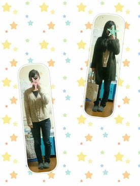 「RETRO GIRL（レトロガール）のアイテム（チェスターコート）」を使った、Rin :)さん（レディース・165cm）の冬コーディネート