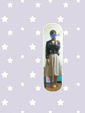 「Green　Parks（グリーンパークス）の・花柄pt ドレープネックブラウス（シャツ/ブラウス、ブルー系）」を使った、Rin :)さん（レディース・165cm）の夏コーディネート