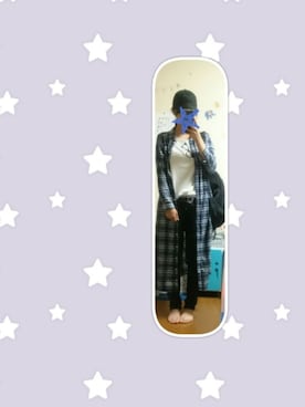 「RETRO GIRL（レトロガール）のアイテム（キャップ、ブラック系）」を使った、Rin :)さん（レディース・165cm）の夏コーディネート