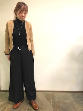 「note et silence （ノートエシロンス）のアイテム（アクセサリー）」を使った、戸井田ひろみさん（レディース・165cm）の冬コーディネート