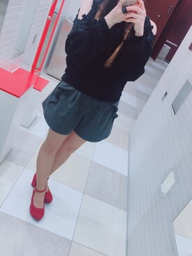 「one way（ワンウェイ）のアイテム（シューズ）」を使った、咲さん（レディース・155cm）の冬コーディネート