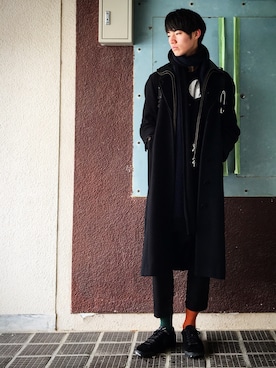 「BLACK COMME des GARÇONS」｜「アイテム（その他アウター）」を使った、HIROMUさん（メンズ・185cm）の冬コーディネート