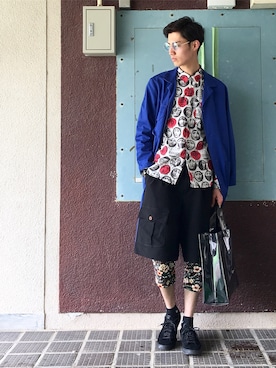 「BLACK COMME des GARÇONS」｜「アイテム（その他アウター）」を使った、HIROMUさん（メンズ・185cm）の春コーディネート