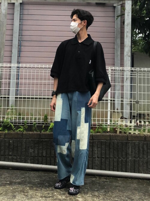 HIROMU使用「ANREALAGE（ZOOM POLO SHIRT）」的時尚穿搭