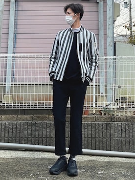 「コムデギャルソンオムプリュス」｜「アイテム（その他アウター）」を使った、HIROMUさん（メンズ・185cm）の冬コーディネート