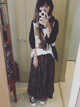 「TODAYFUL（トゥデイフル）のアイテム（チュニック）」を使った、Winnie C 🇹🇼さん（レディース・163cm）の秋コーディネート