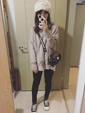 「帽T」｜Winnie C 🇹🇼さん（レディース・163cm）の冬コーディネート