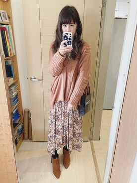 「Sam Edelman（サムエデルマン）のアイテム（ブーツ）」を使った、Winnie C 🇹🇼さん（レディース・163cm）の冬コーディネート