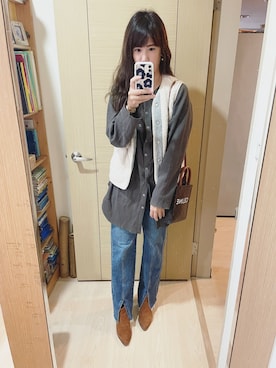 「Sam Edelman（サムエデルマン）のアイテム（ブーツ）」を使った、Winnie C 🇹🇼さん（レディース・163cm）の冬コーディネート