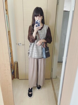 「CELINE」｜「アイテム（その他アウター）」を使った、Winnie C 🇹🇼さん（レディース・163cm）の冬コーディネート