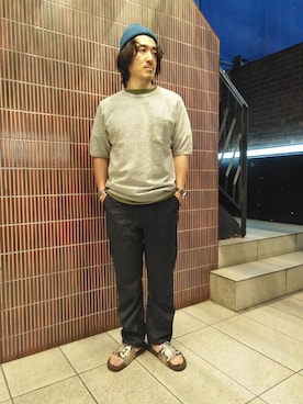 「is-ness（イズネス）のアイテム（サンダル）」を使った、A.高橋さん（メンズ・171cm）の春コーディネート