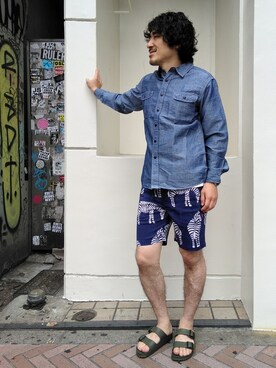 「ボヘミアンズ」｜「アイテム（サンダル）」を使った、A.高橋さん（メンズ・171cm）の夏コーディネート