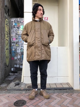 「inov-8（イノヴェイト）のアイテム」を使った、A.高橋さん（メンズ・171cm）の冬コーディネート