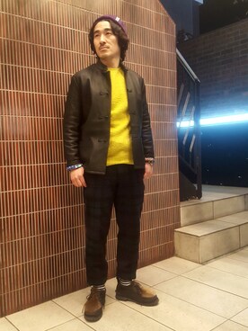 「MANASTASH（マナスタッシュ）のアイテム（帽子）」を使った、A.高橋さん（メンズ・171cm）の冬コーディネート