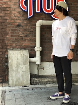 「MANASTASH（マナスタッシュ）のアイテム（その他パンツ）」を使った、A.高橋さん（メンズ・171cm）の夏コーディネート