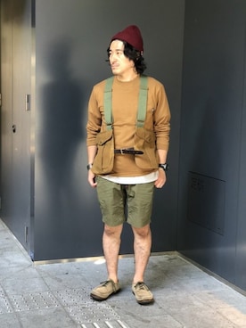 「FILSON（フィルソン）のアイテム」を使った、A.高橋さん（メンズ・171cm）の夏コーディネート