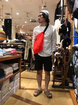 「MANASTASH（マナスタッシュ）のアイテム（バッグ）」を使った、A.高橋さん（メンズ・171cm）の夏コーディネート