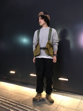 「BURLAP OUTFITTER（バーラップアウトフィッター）のアイテム」を使った、A.高橋さん（メンズ・171cm）の秋コーディネート