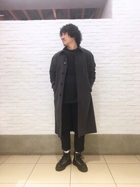 「Paraboot」｜「アイテム（ステンカラーコート）」を使った、A.高橋さん（メンズ・171cm）の春コーディネート