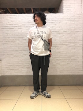 「MANASTASH（マナスタッシュ）のアイテム（スラックス）」を使った、A.高橋さん（メンズ・171cm）の春コーディネート